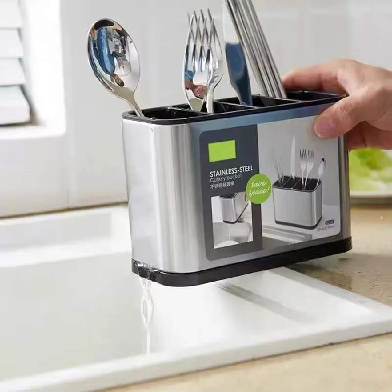 Égouttoir à couverts en acier inoxydable