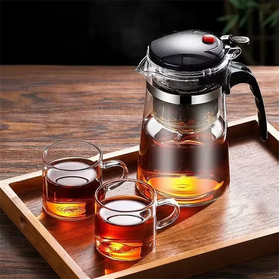 Presse pour filtrer la tasse à thé en verre résistant à la chaleur