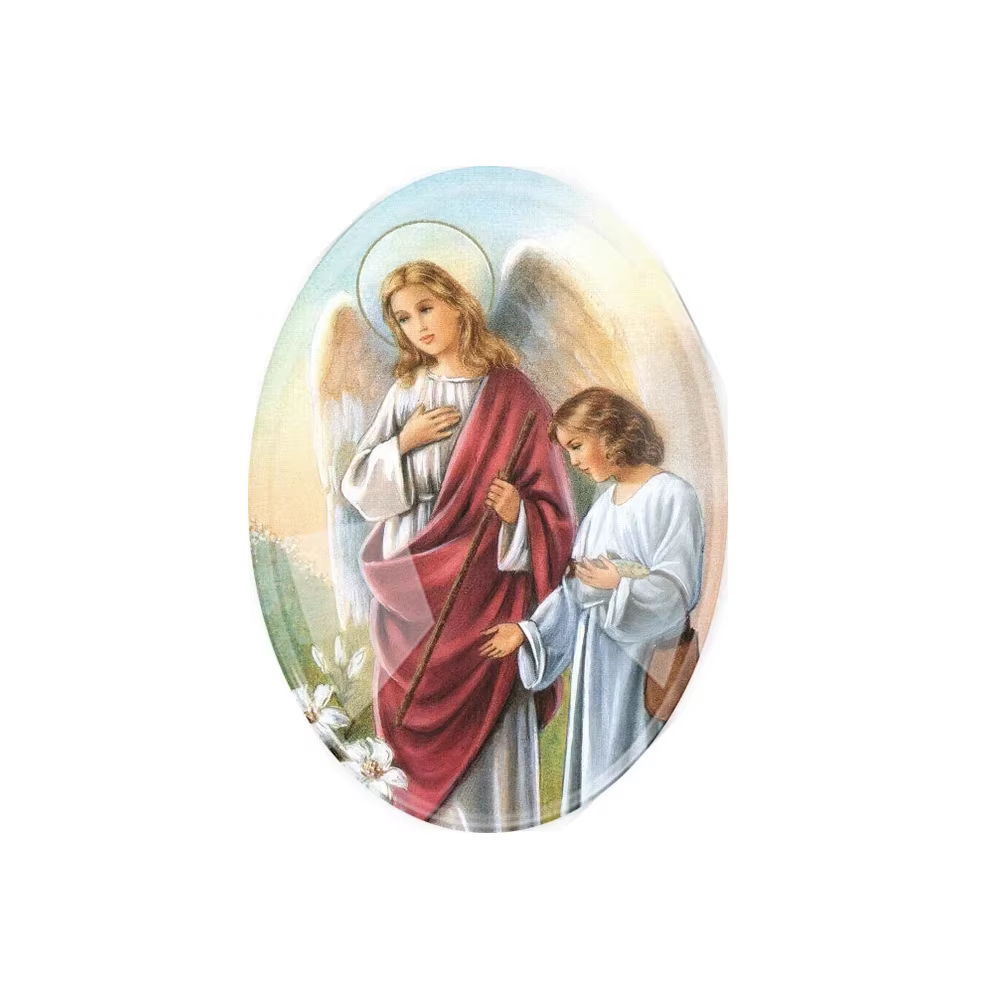 6 ~ 20 pièces mélange ovale verre dessin animé religieux
