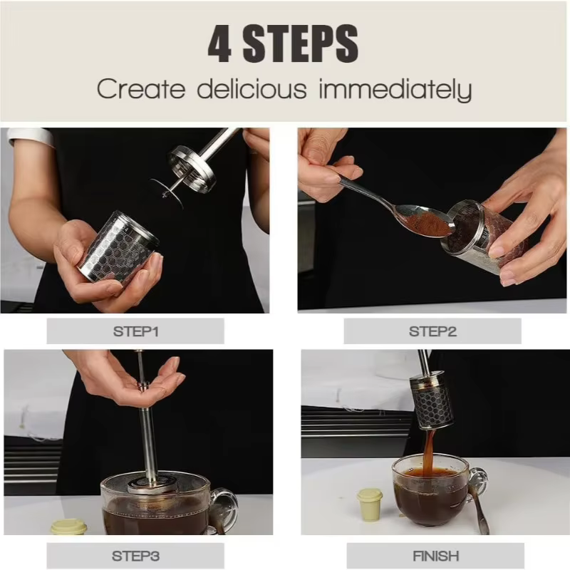 Café Latte thé Portable pressage libération mélangeur outils réutilisable voyage