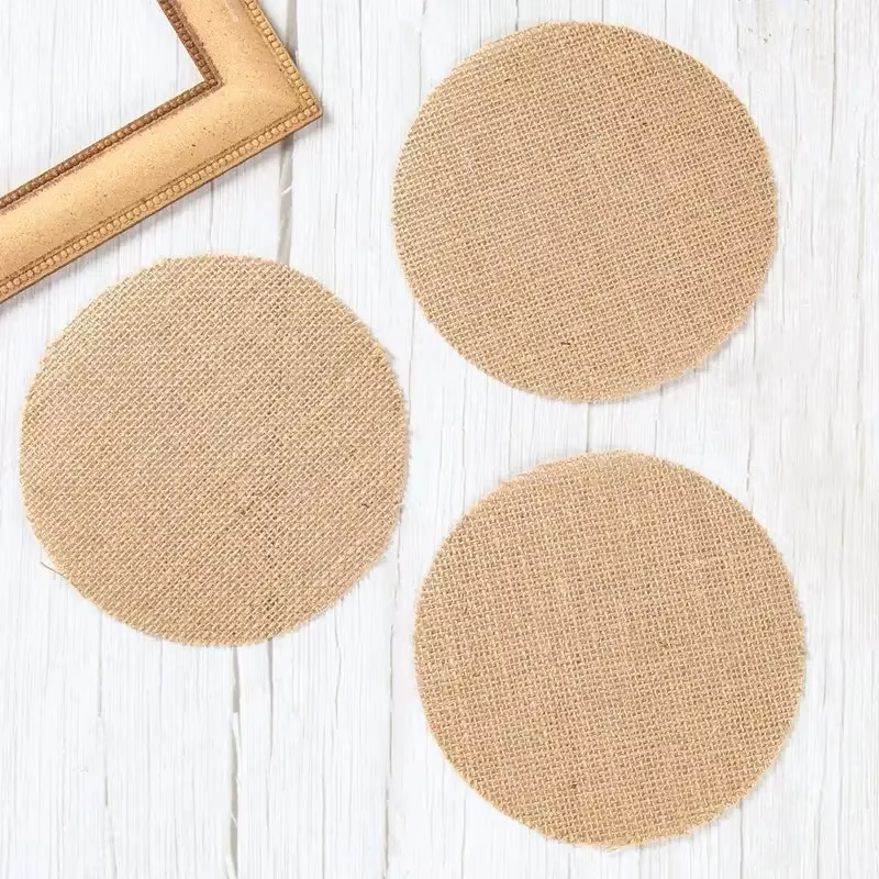 Napperon rond en toile de Jute et lin