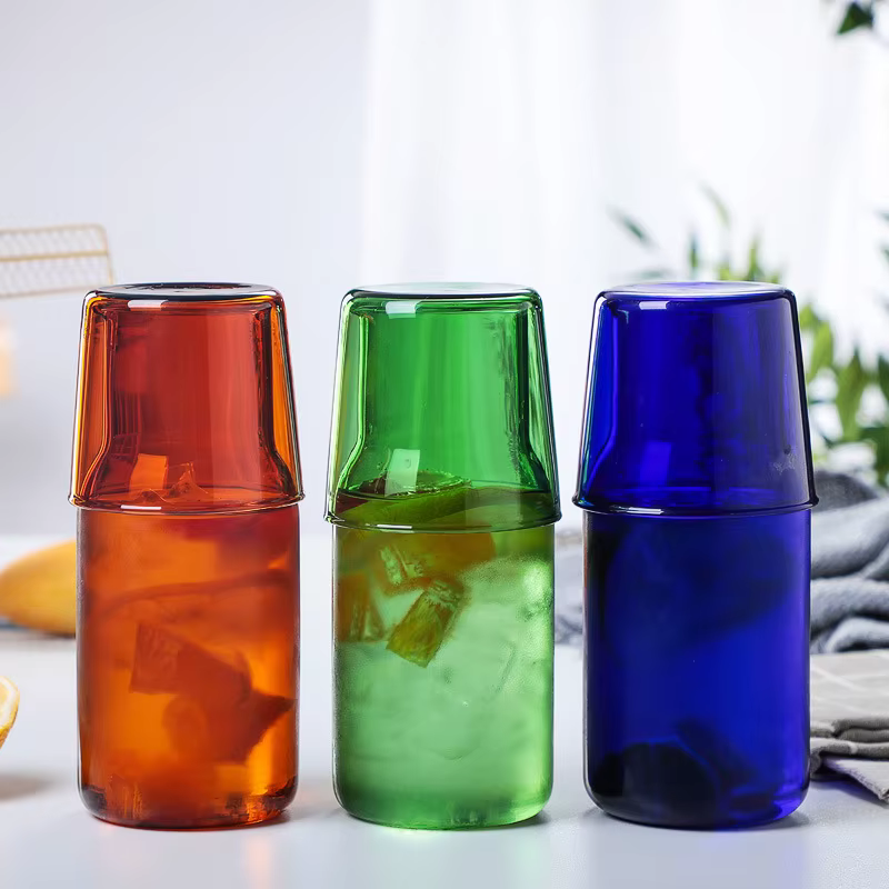 1 ensemble de carafe à eau de chevet et de gobelets en verre