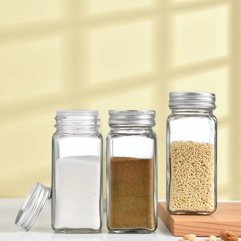Pots à épices scellés en verre avec couvercle