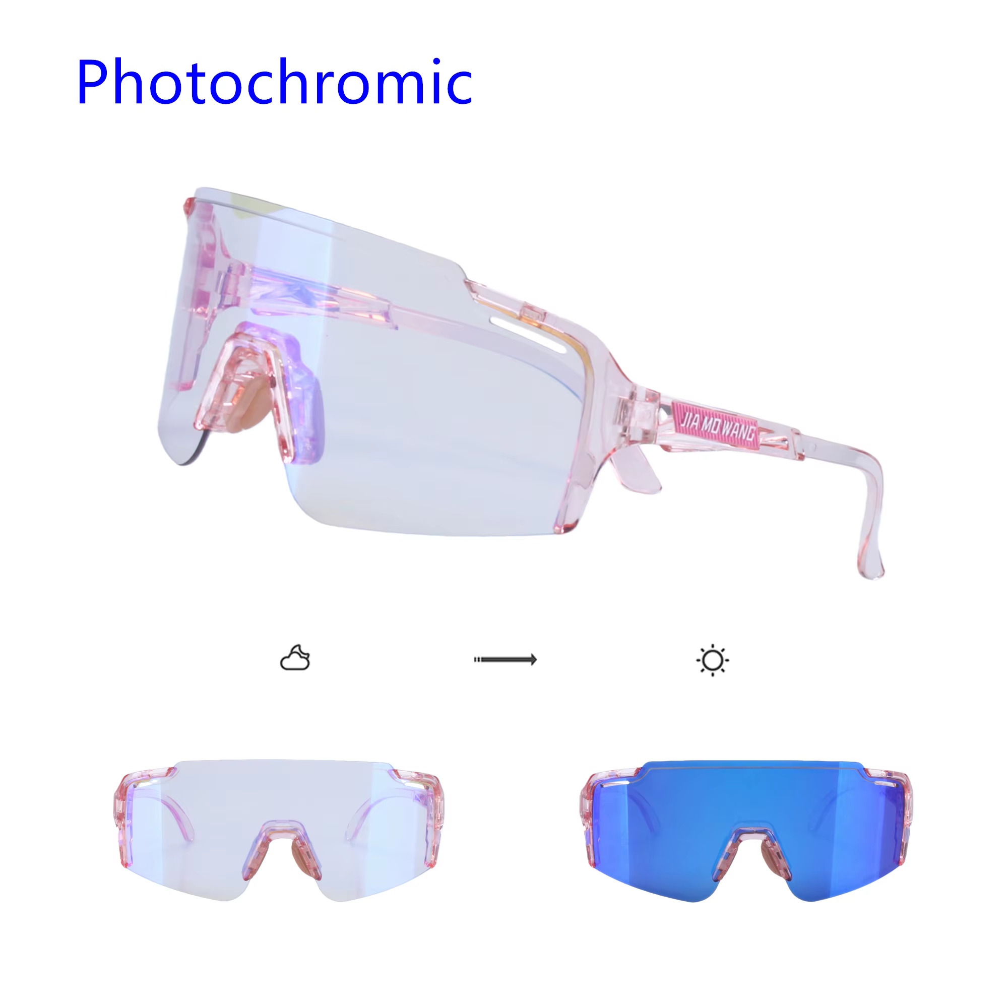 Lunettes de cyclisme photochromiques pour hommes, lunettes de sport TR90 pour VTT, vélo de montagne, vélo de route, verres transparents, lunettes de vélo, lunettes de soleil pour le cyclisme