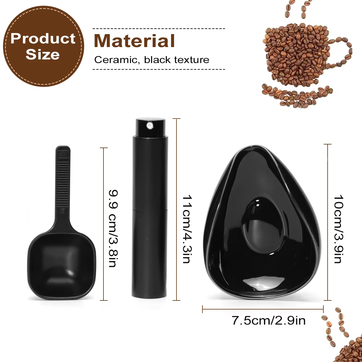 Leeseph – ensemble de tasses et cuillères doseuses pour grains de café