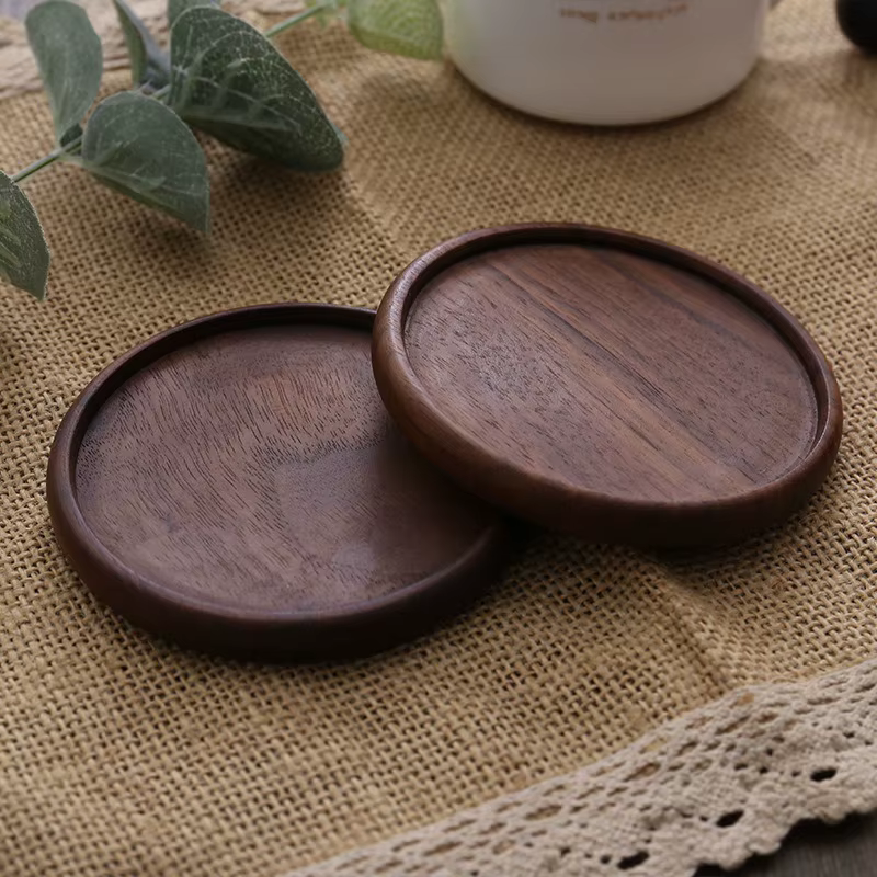Sous-verres en bois pour thé et café, supports de tasses à boissons