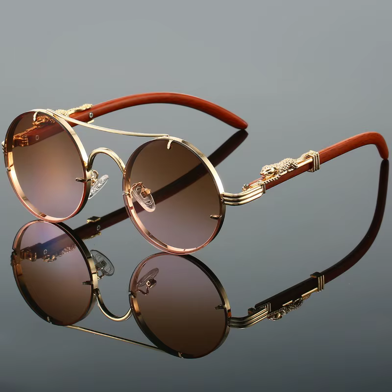 Lunettes de soleil rondes Vintage pour hommes et femmes, mode Double pont, nuances multicolores, rétro, marque tendance, Design de luxe