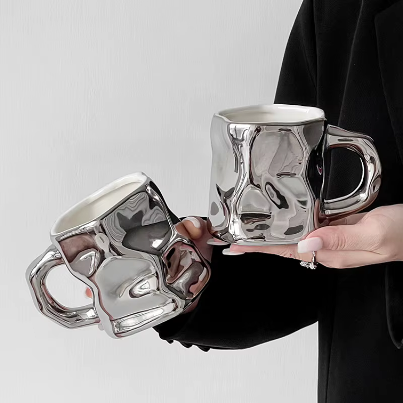 Tasse à café en céramique dénoyautée irrégulière créative 30ml thé de l'après-midi Dessert