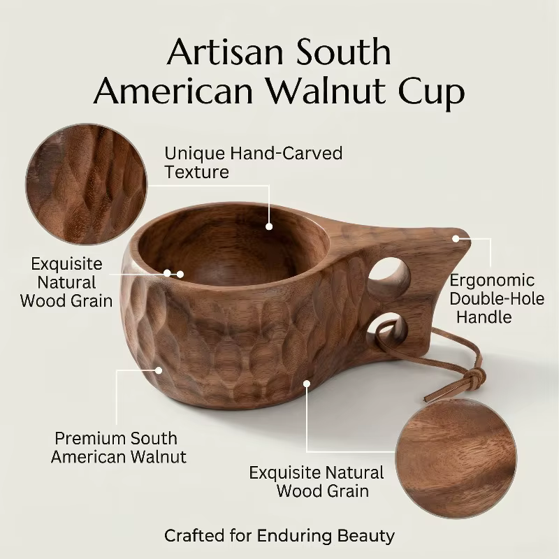 Mug en bois d'acacia naturel Kuksa 200ml & 400ml
