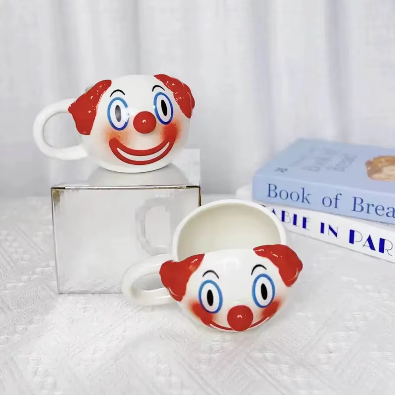 Tasse à café en céramique en forme de Clown avec poignée