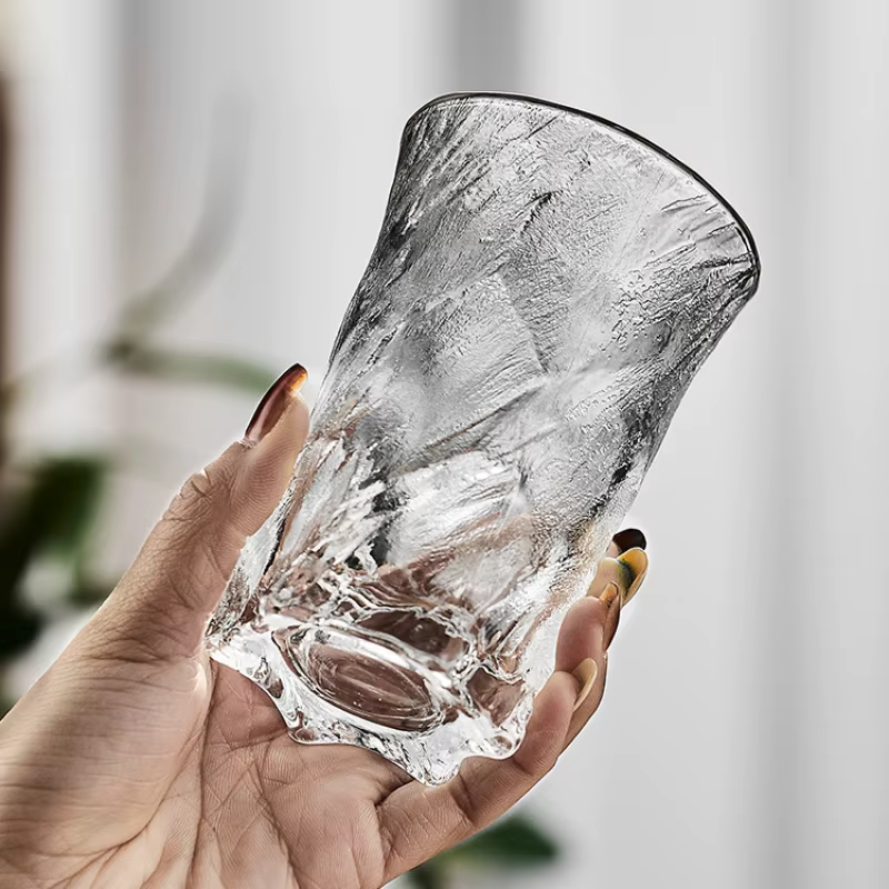 Verre à glace foncé japonais, verre à glace suspendu, whisky, bière, jus
