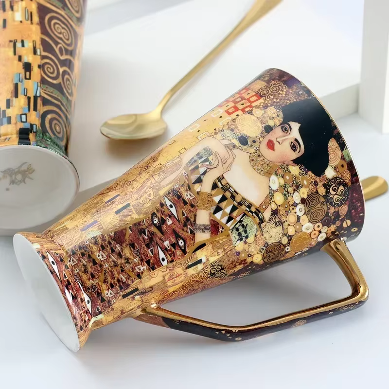 Tasse à café en porcelaine gustav klimt