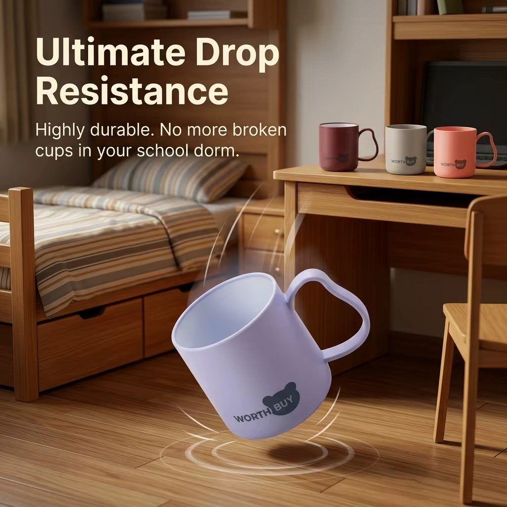 Tasse à café incassable en plastique
