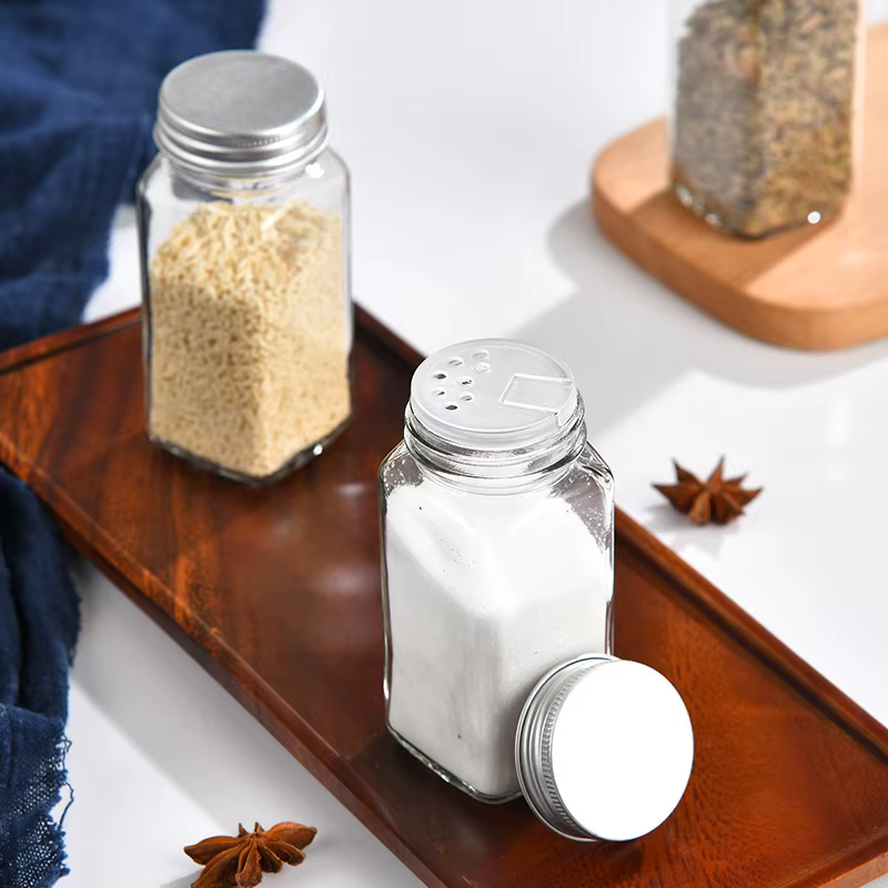 Pots à épices scellés en verre avec couvercle