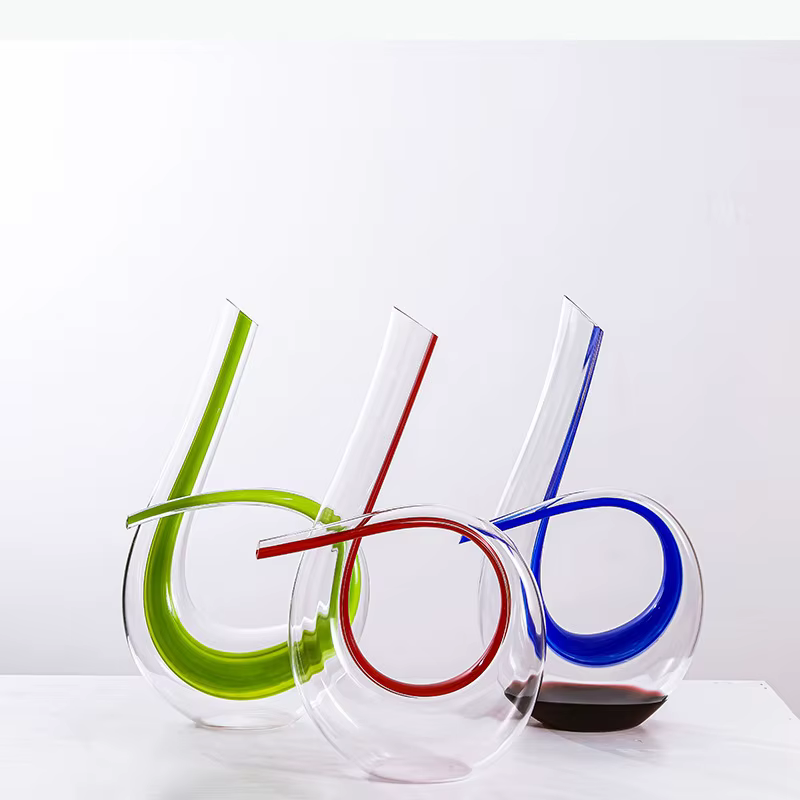 Carafe en verre artistique faite à la main, séparateur de vin, récipient à vin pour bar, dispositif de désaération rapide, pot à vin domestique, accessoires de bar, bouteille de vin