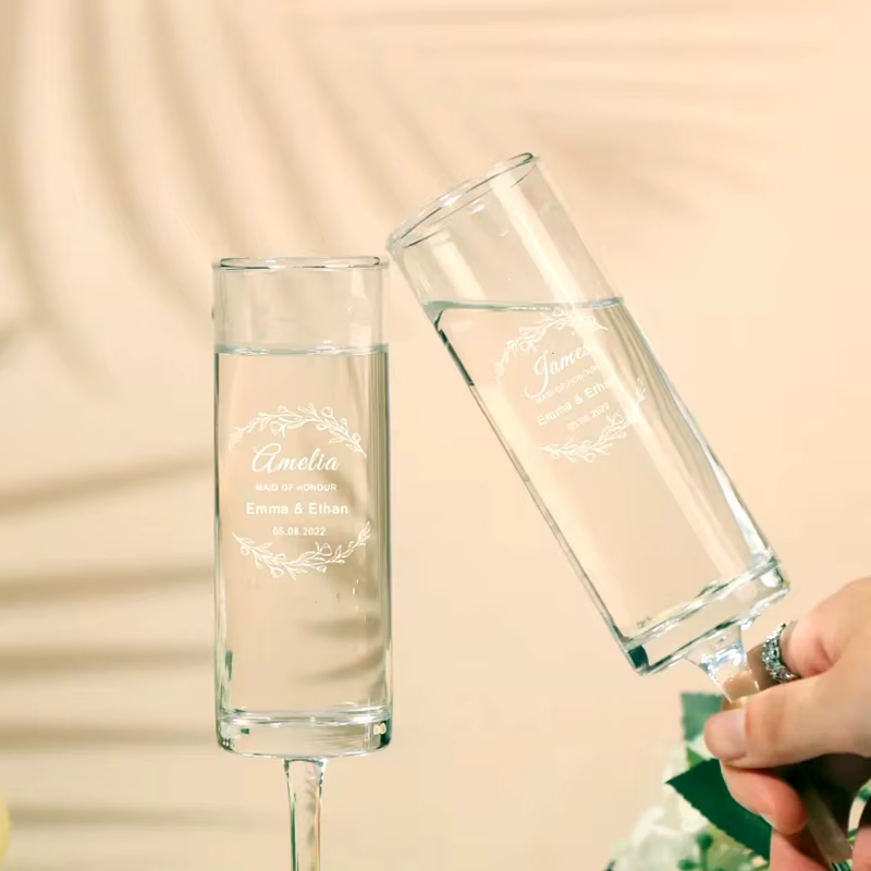 Ensemble de 2 verres de mariage personnalisés