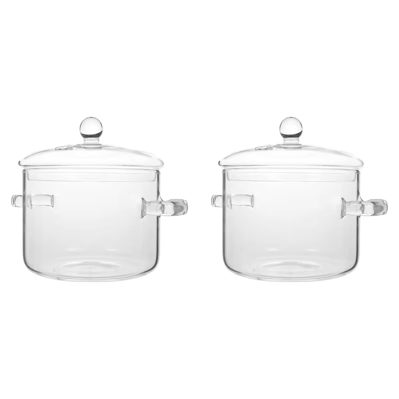 Casserole en verre ABUN-2X avec couvercle