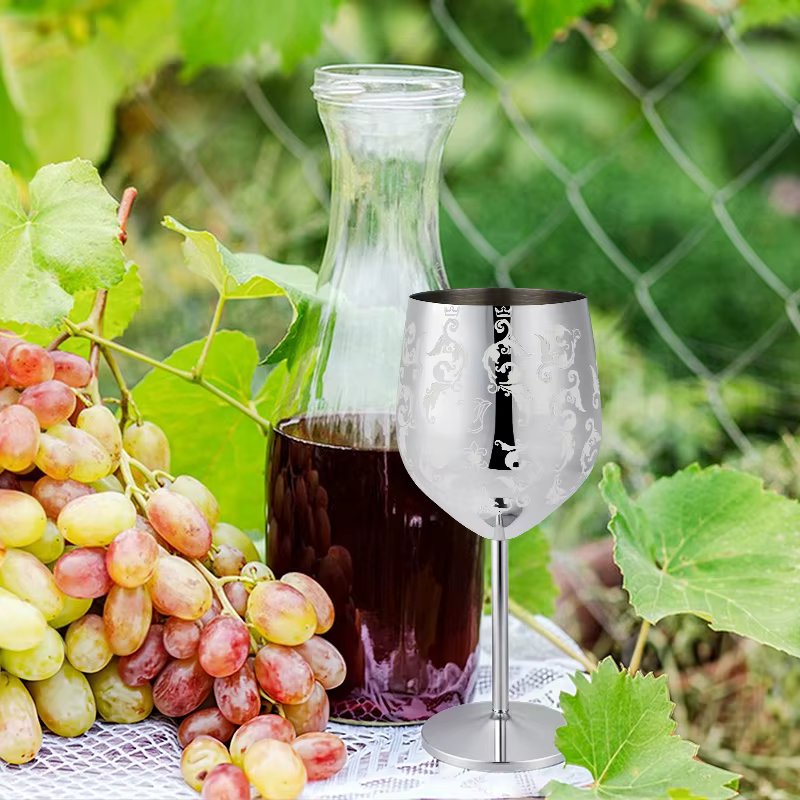 Grapevine gravure verre à vin rouge gobelet pour fête de mariage
