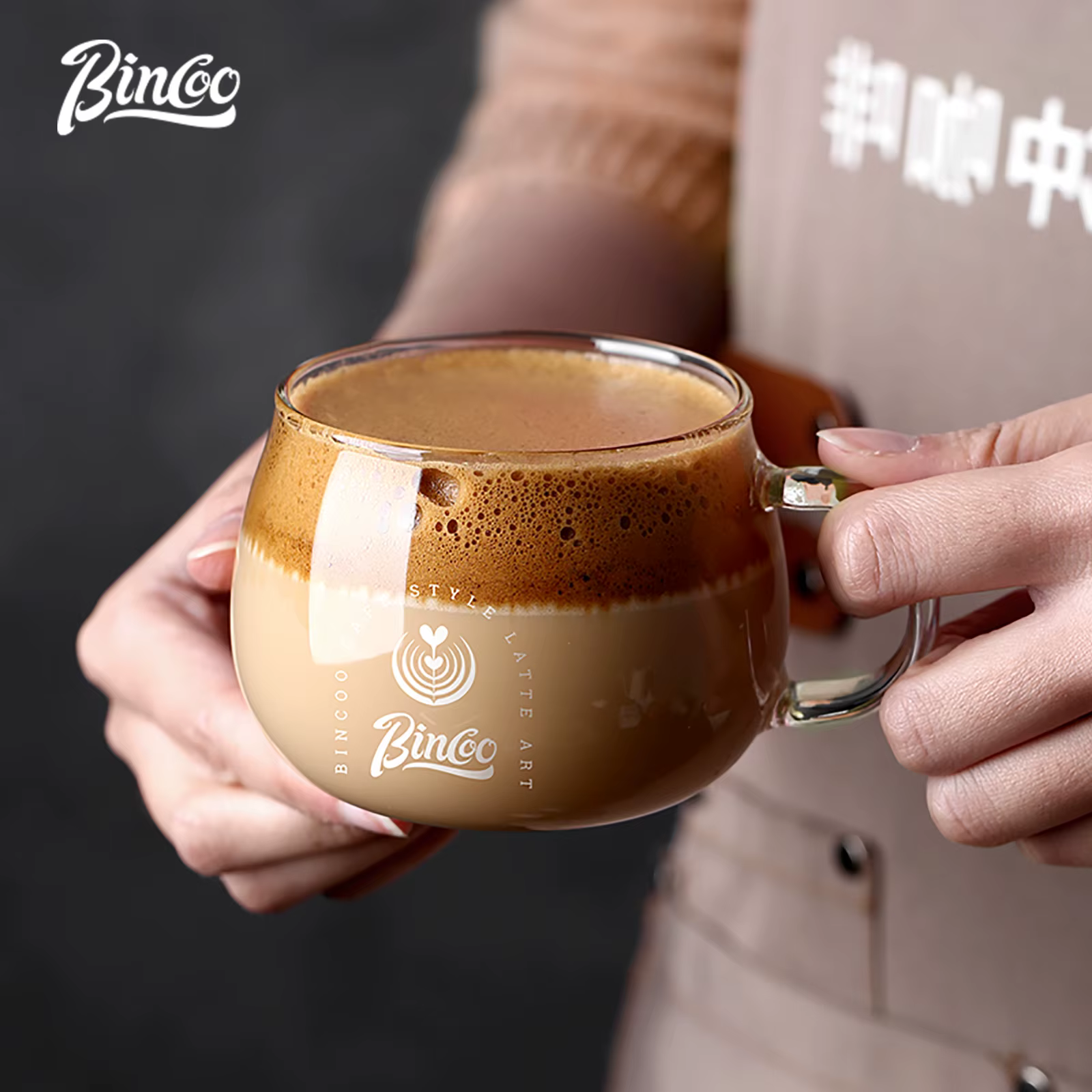 Bincoo-Tasse à café en verre borosilicate avec poignée