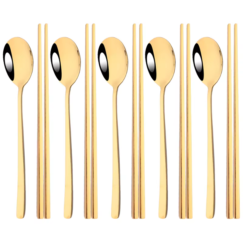304 ensemble de couverts en acier inoxydable bâtons de Sushi cuillères à dîner