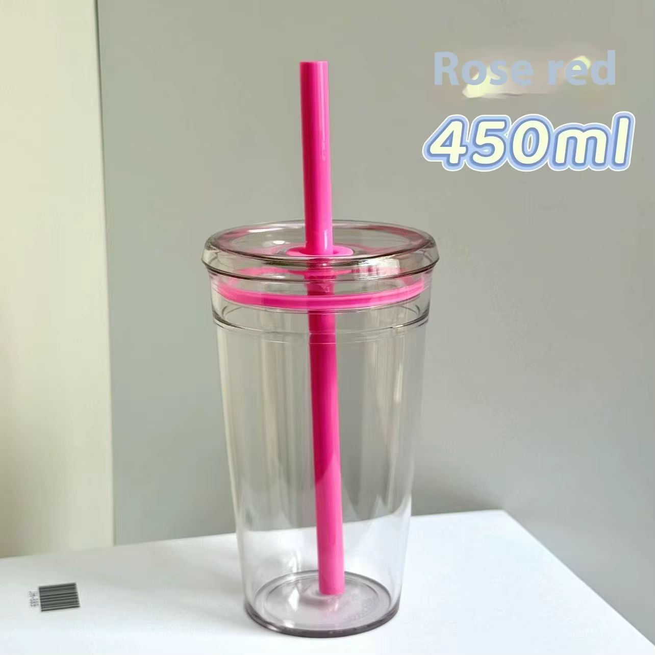 Tasse d'été en plastique avec paille de thé au lait de grande valeur de 450ML