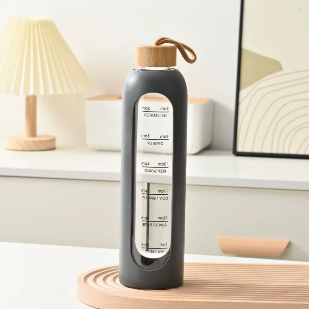 Carillon en verre avec couvercle en bambou