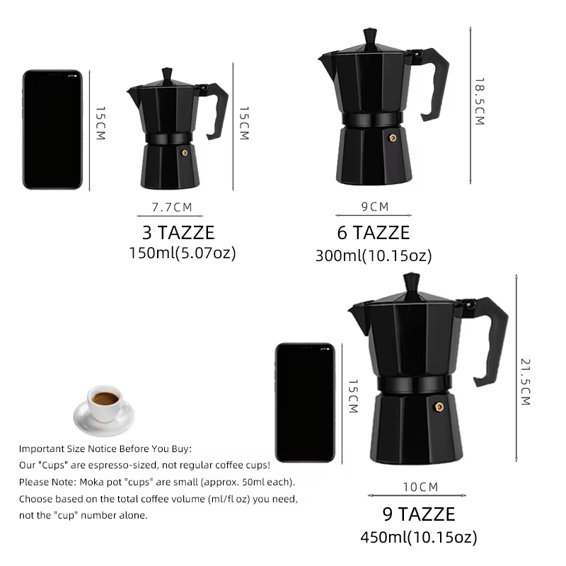 Cafetière Moka - Machine à café 3/6 tasses pour la préparation