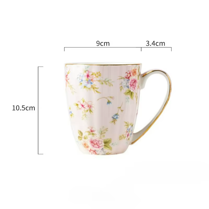 Tasse en céramique créative pour Couple, Vintage, fleur, petit déjeuner à la maison, tasse à lait, bureau, thé de l'après-midi, café, tasse d'eau, verres pour la maison