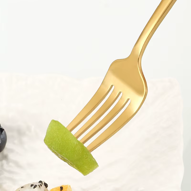 8/12/16 pièces en acier inoxydable or vaisselle fourchette à dîner