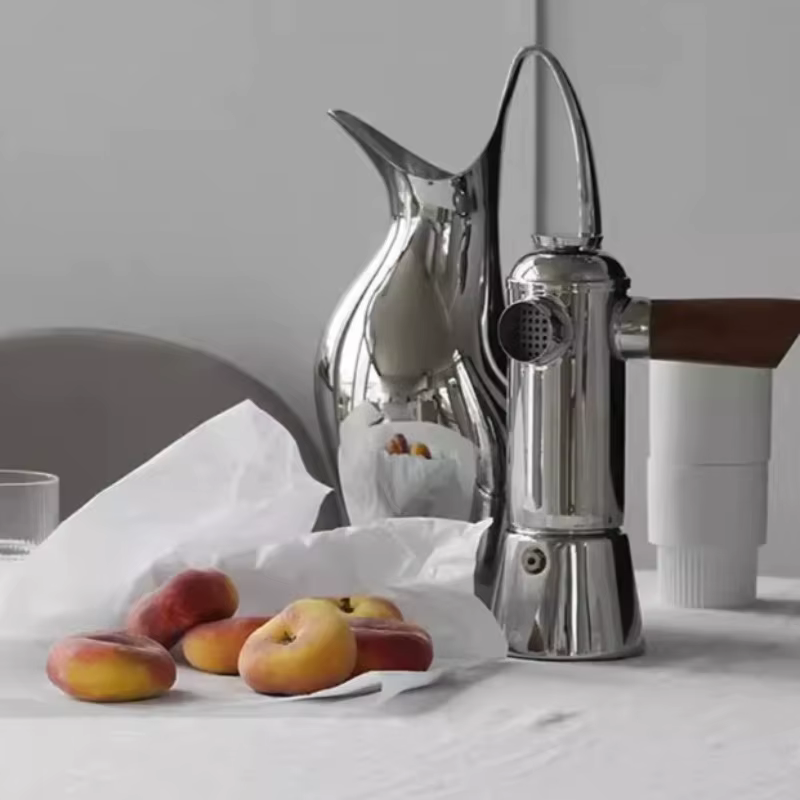 Pot à moka européen en acier inoxydable