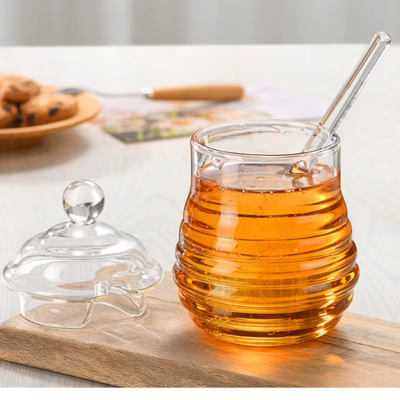 Pot à miel en verre domestique