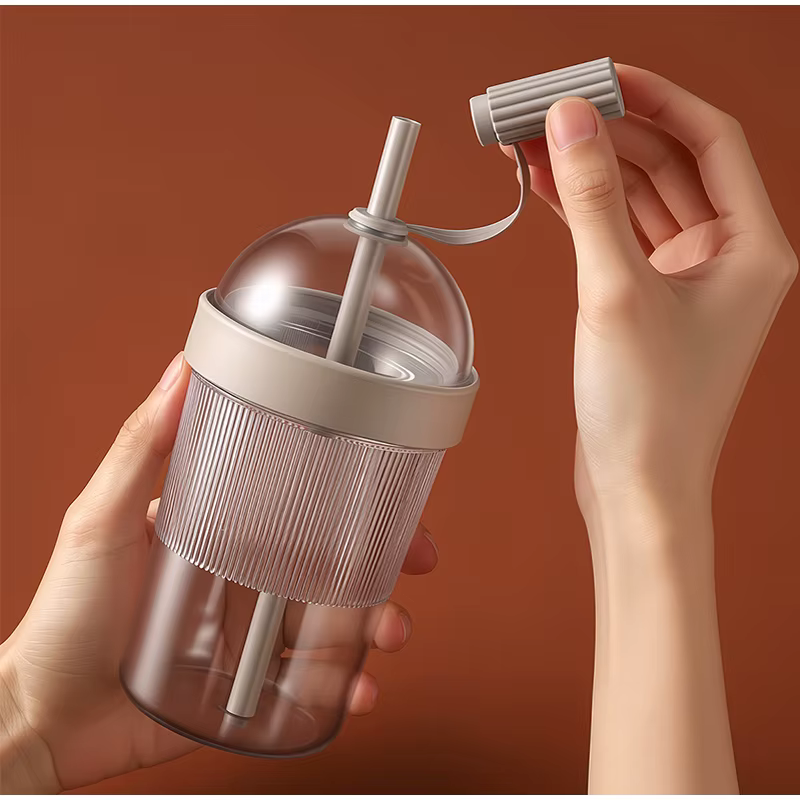 Gobelet de voyage réutilisable pour café 17oz avec couvercle et paille