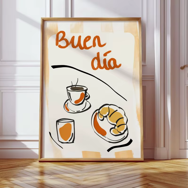 Affiches et impressions tendance de café latte et d'espresso pour la cuisine