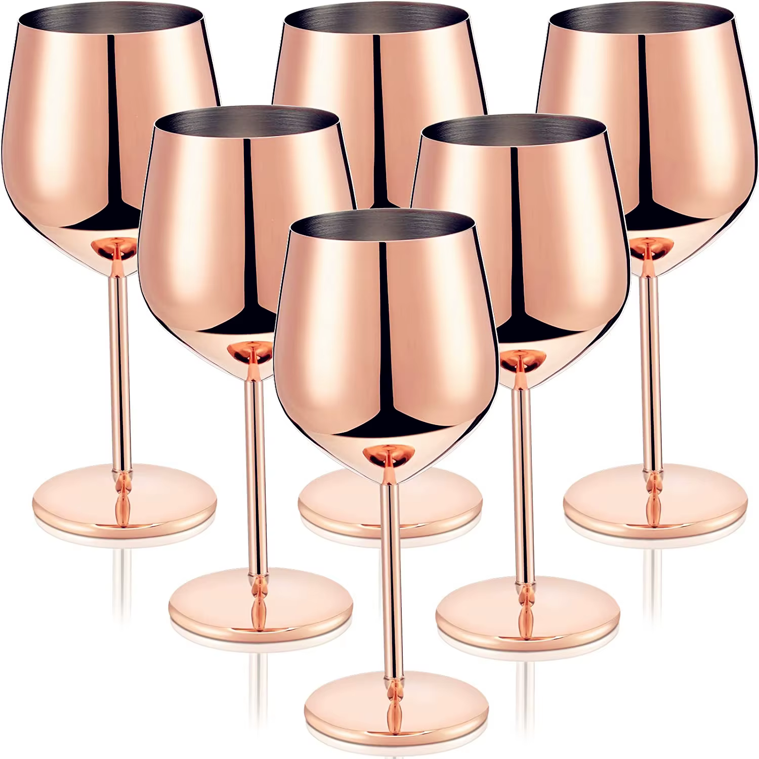 Lot de 6 verres à vin incassables à 4/2 tiges