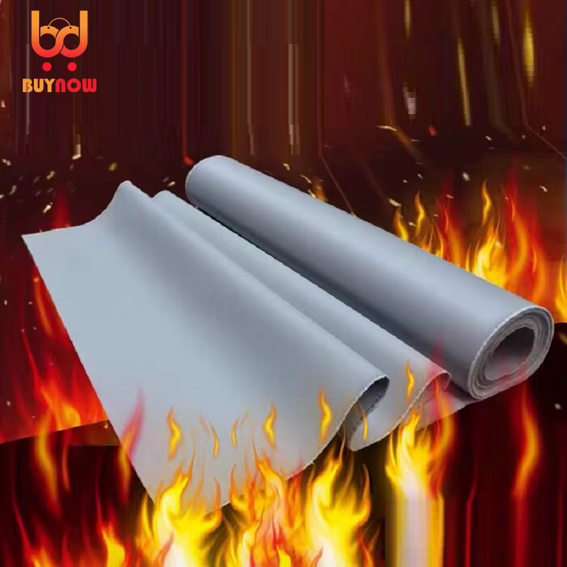 Nouveau Tissu Ignifuge en Silicone 2026, Tissu de Soudure en Fibre de Verre Résistant aux Flammes et Isolant Thermique, Couleurs Gris et Rouge