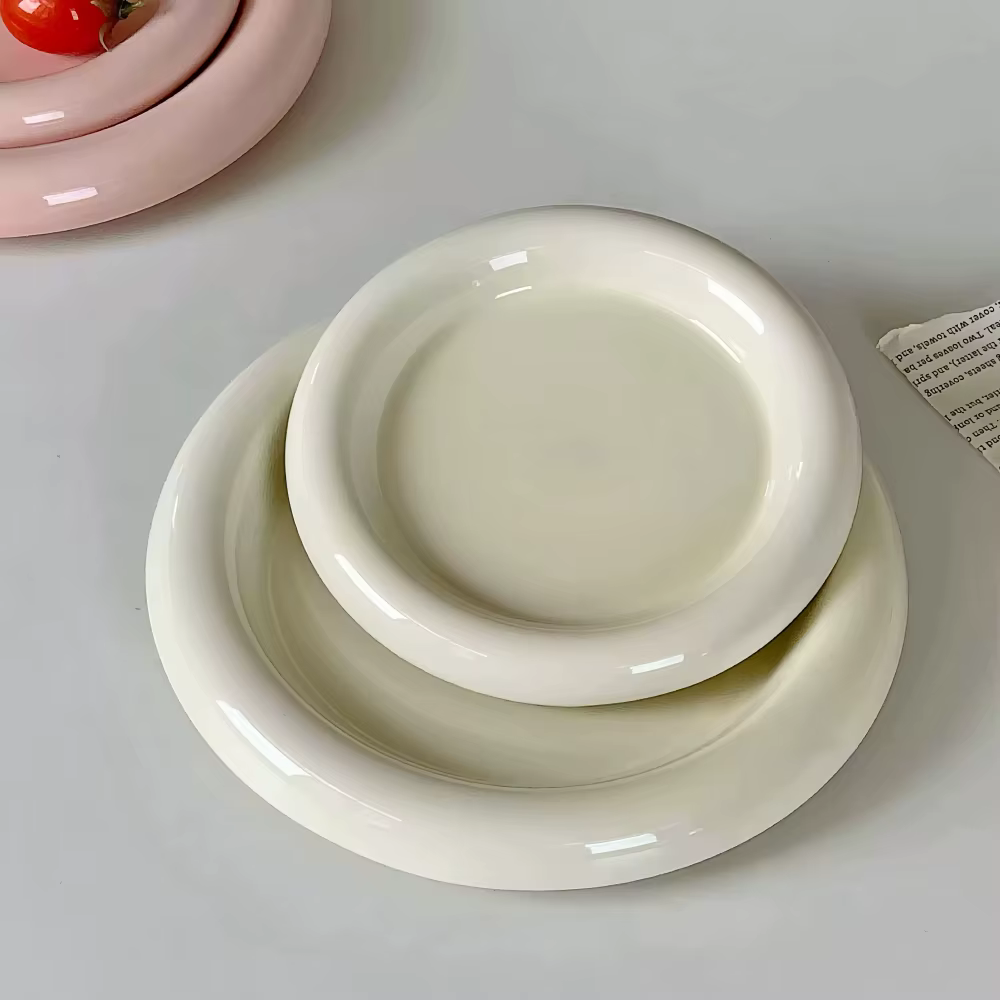 Assiette ronde créative en céramique de Style coréen