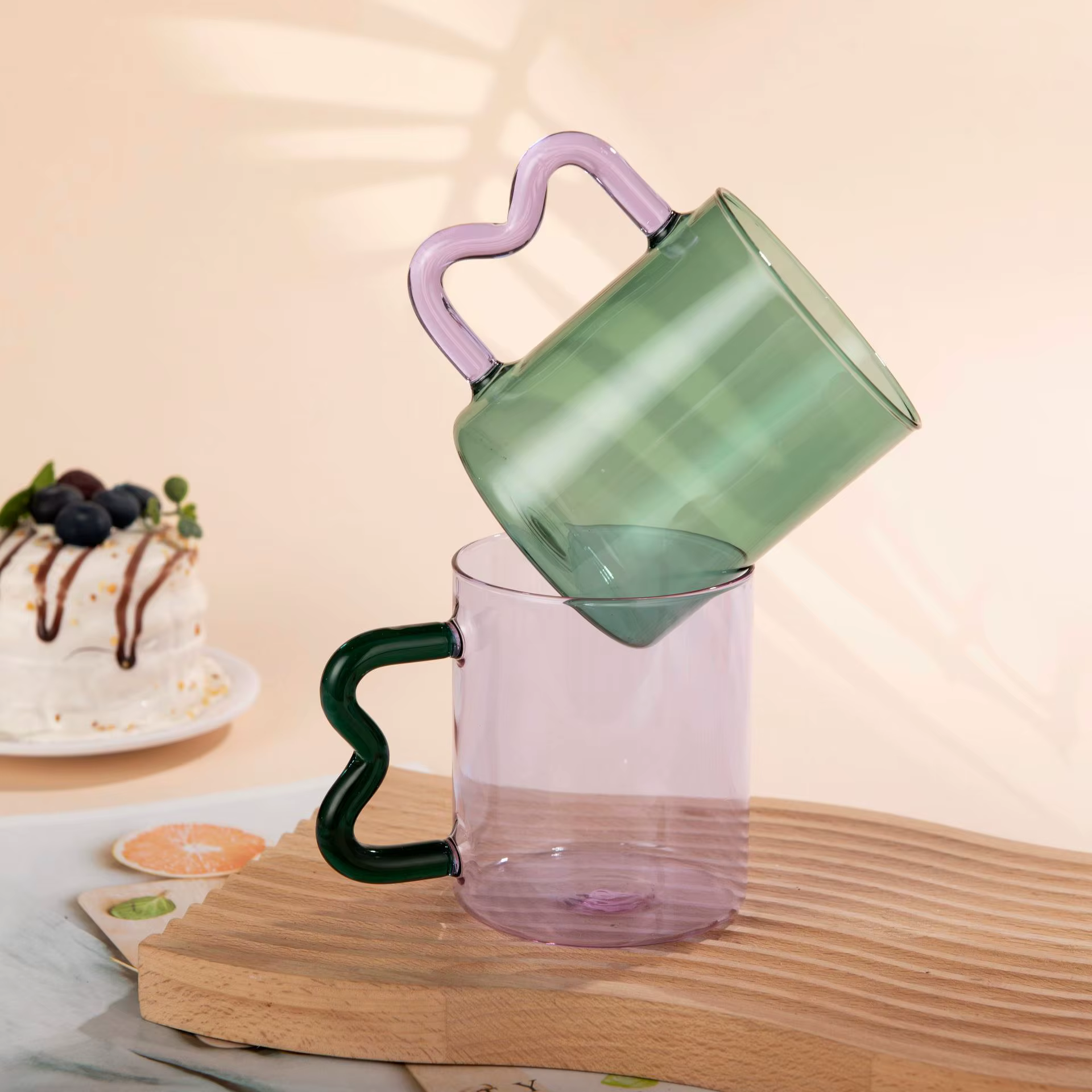 Tasse en Verre Coloré à Oreilles