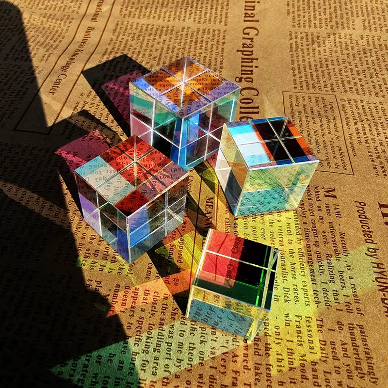 Prisme Dichroïque en Verre, Prisme X-Cube pour Faisceau Photographique, Mathiation, Accessoires de Photographie, Micro Paysage, Cadeaux, Lumière Mignonne