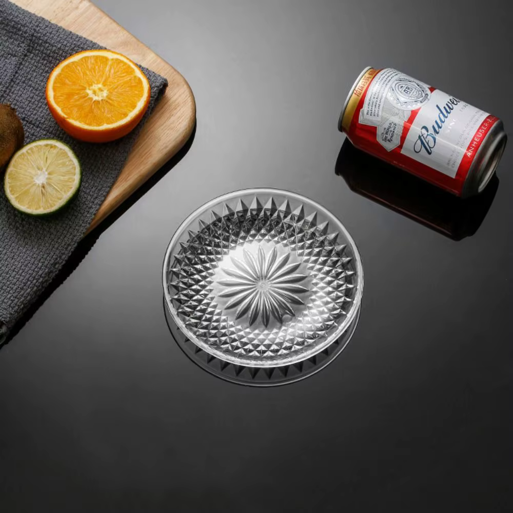 Assiette à gâteau multicouche en plastique transparent