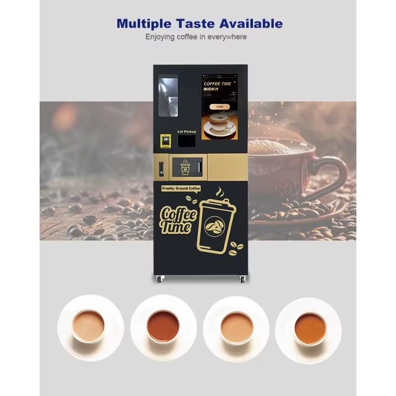 Machine à café automatique professionnelle entièrement fonctionnelle, distributeur d'espresso et de cappuccino en libre-service