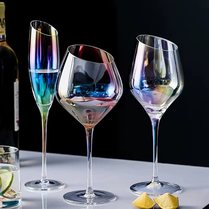 Verre à vin à Champagne biseauté créatif