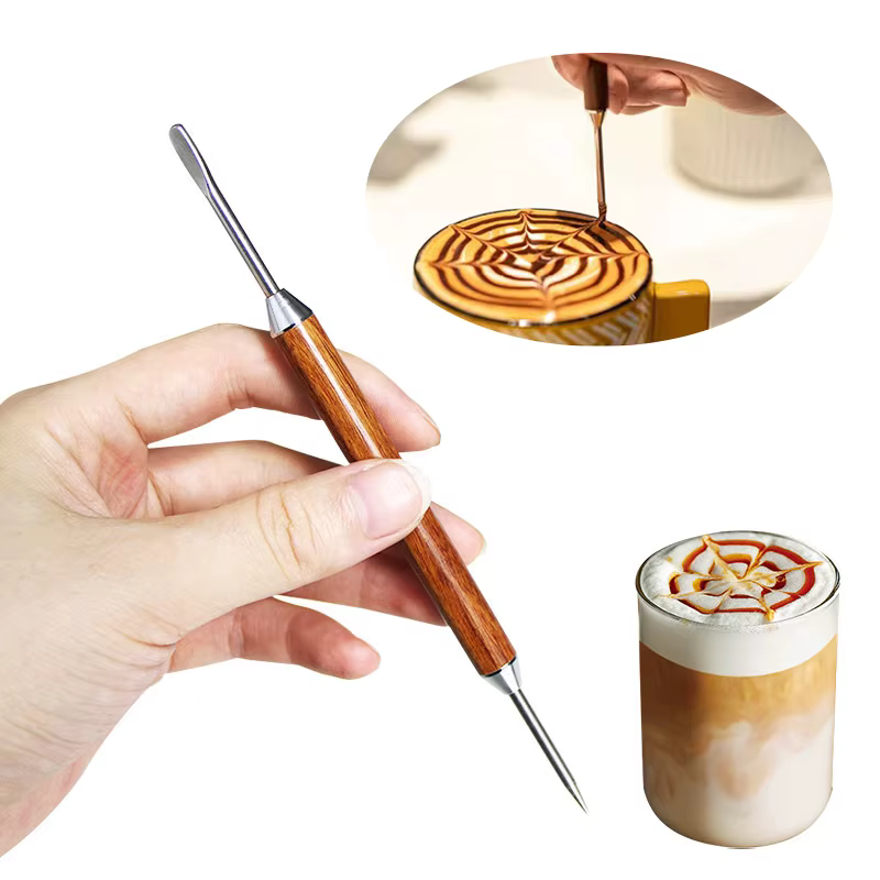2025 nouveau café Latte Art stylo acier inoxydable épices Cappuccino tirer aiguille