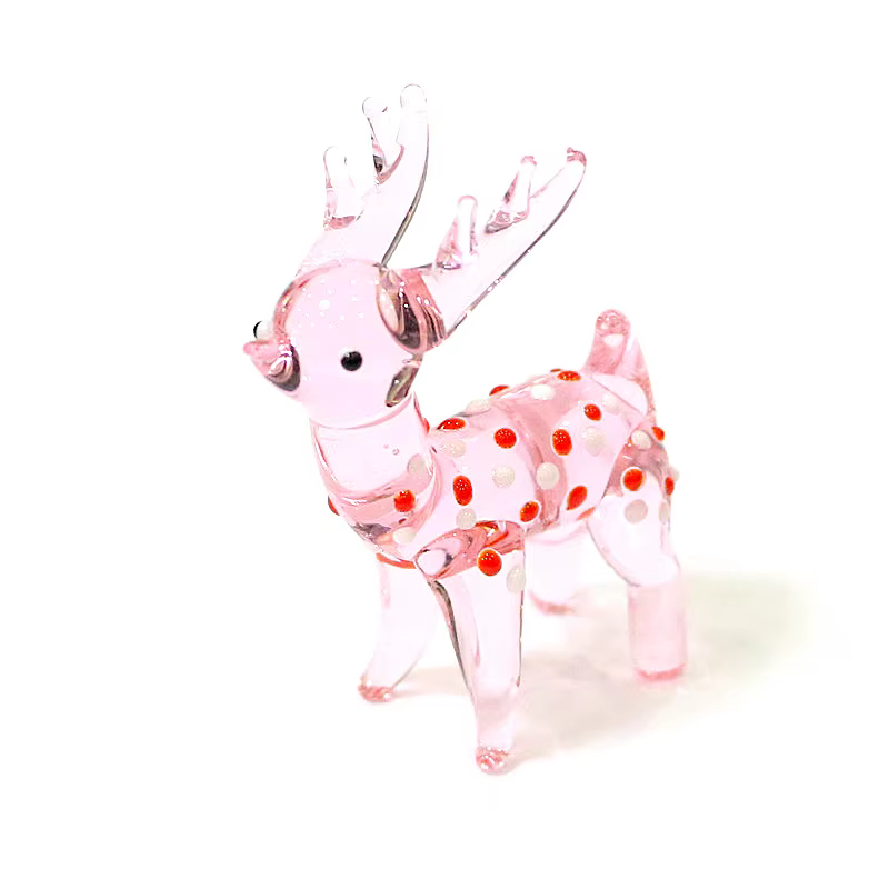 Figurine en verre de cerf de noël personnalisé mignon