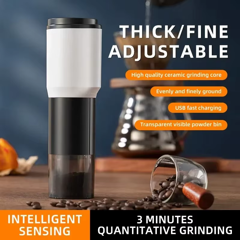 Moulin à café électrique portatif, broyeur à haute précision, réglage de la finesse de la poudre, chargement USB, adapté pour moudre les grains de café