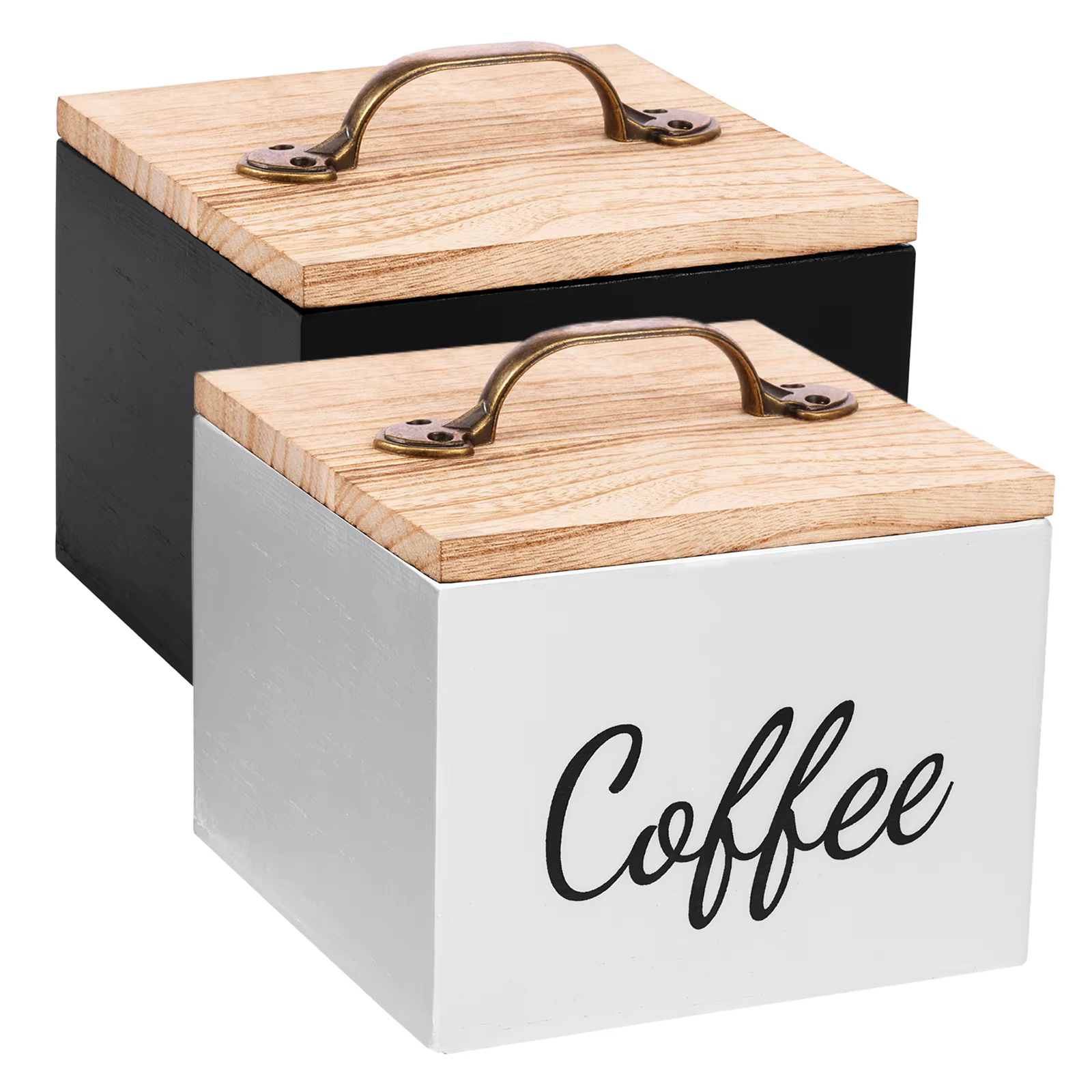 Porte-dosette de café en bois avec couvercle