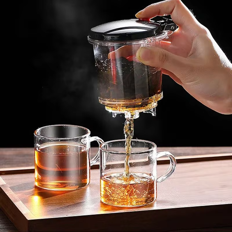 Presse pour filtrer la tasse à thé en verre résistant à la chaleur