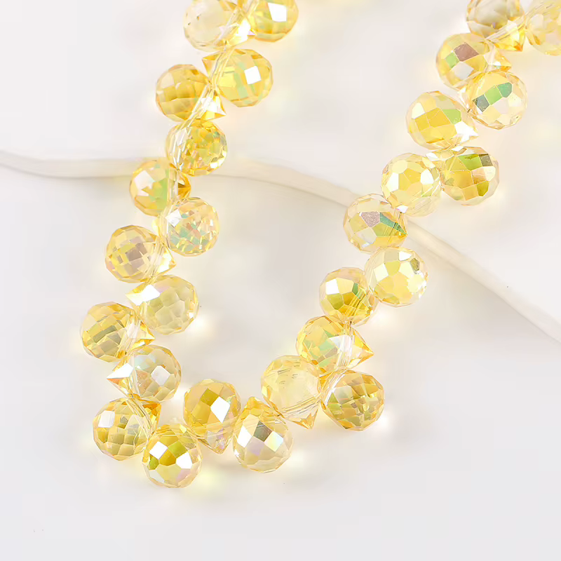 Perles en verre en forme de goutte d'eau scintillantes, motif fraise, trou horizontal, 8 mm, perles en vrac, fournitures pour la fabrication de bijoux DIY
