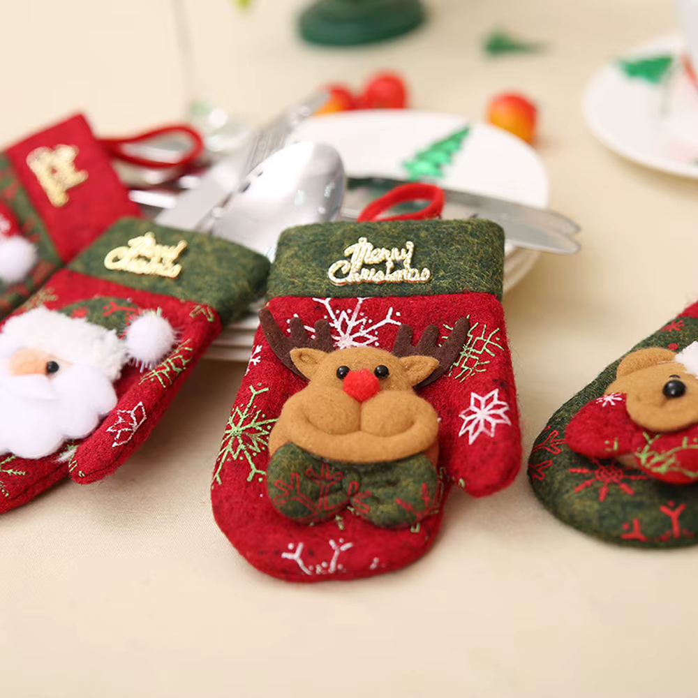 Pochettes porte-argenterie de noël