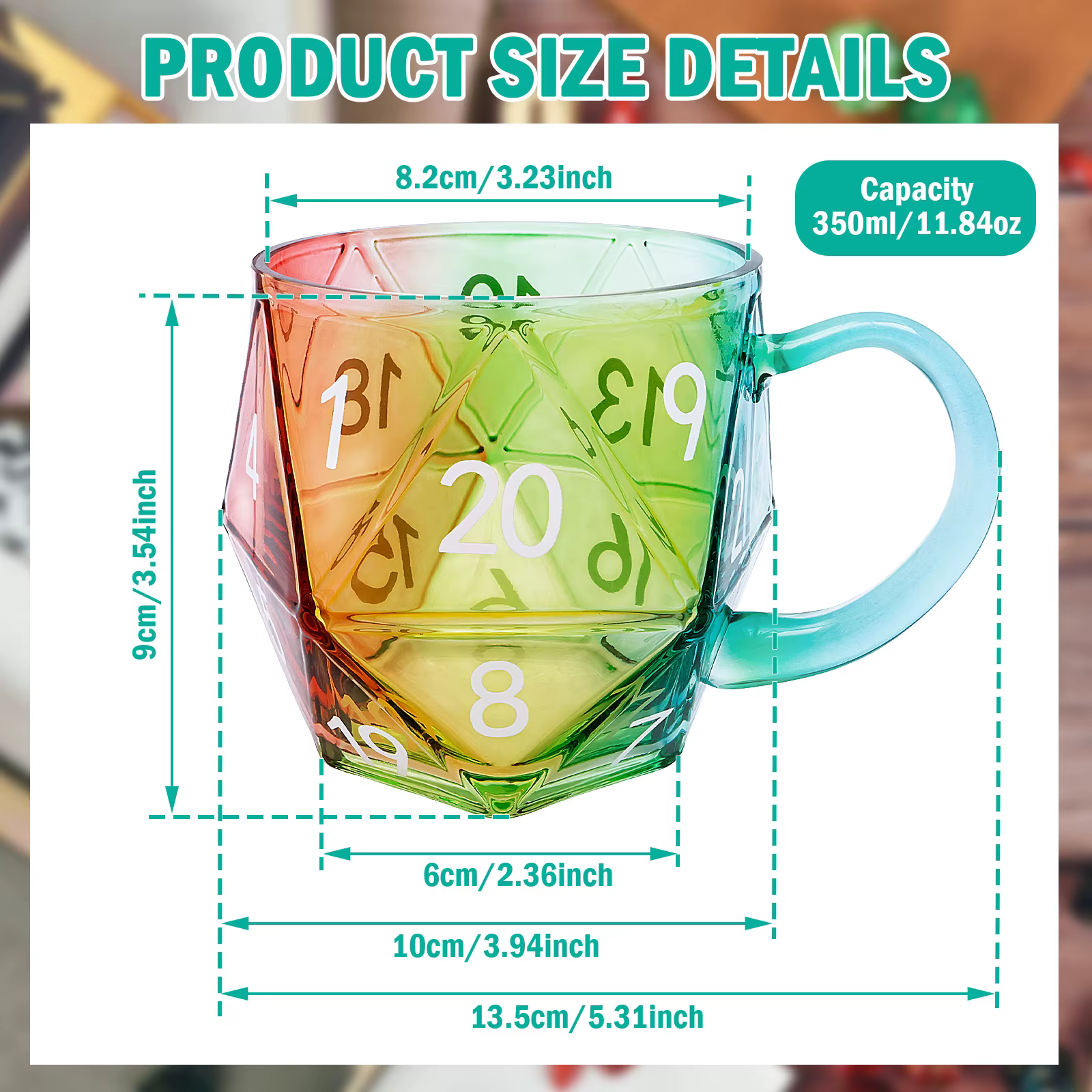 Tasse à dés colorée de 350 ML/11.8 Oz