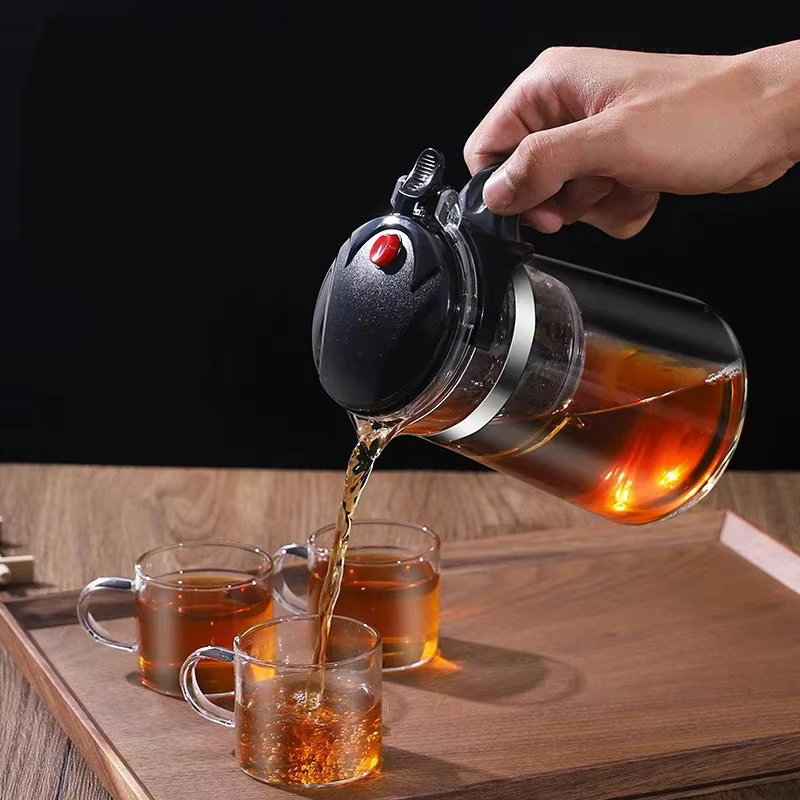 Presse pour filtrer la tasse à thé en verre résistant à la chaleur